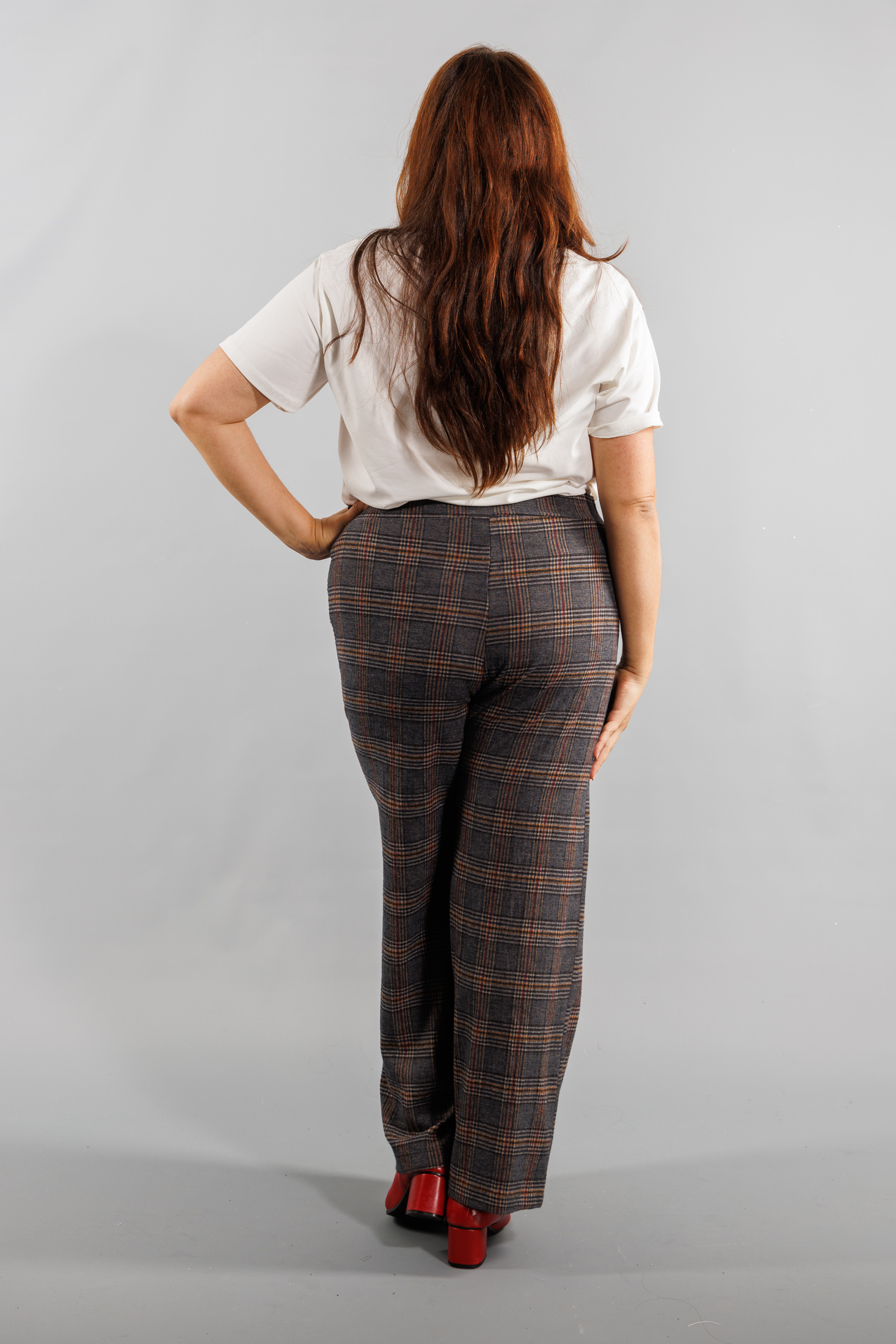 Pantalon à carreaux chic Grande Taille